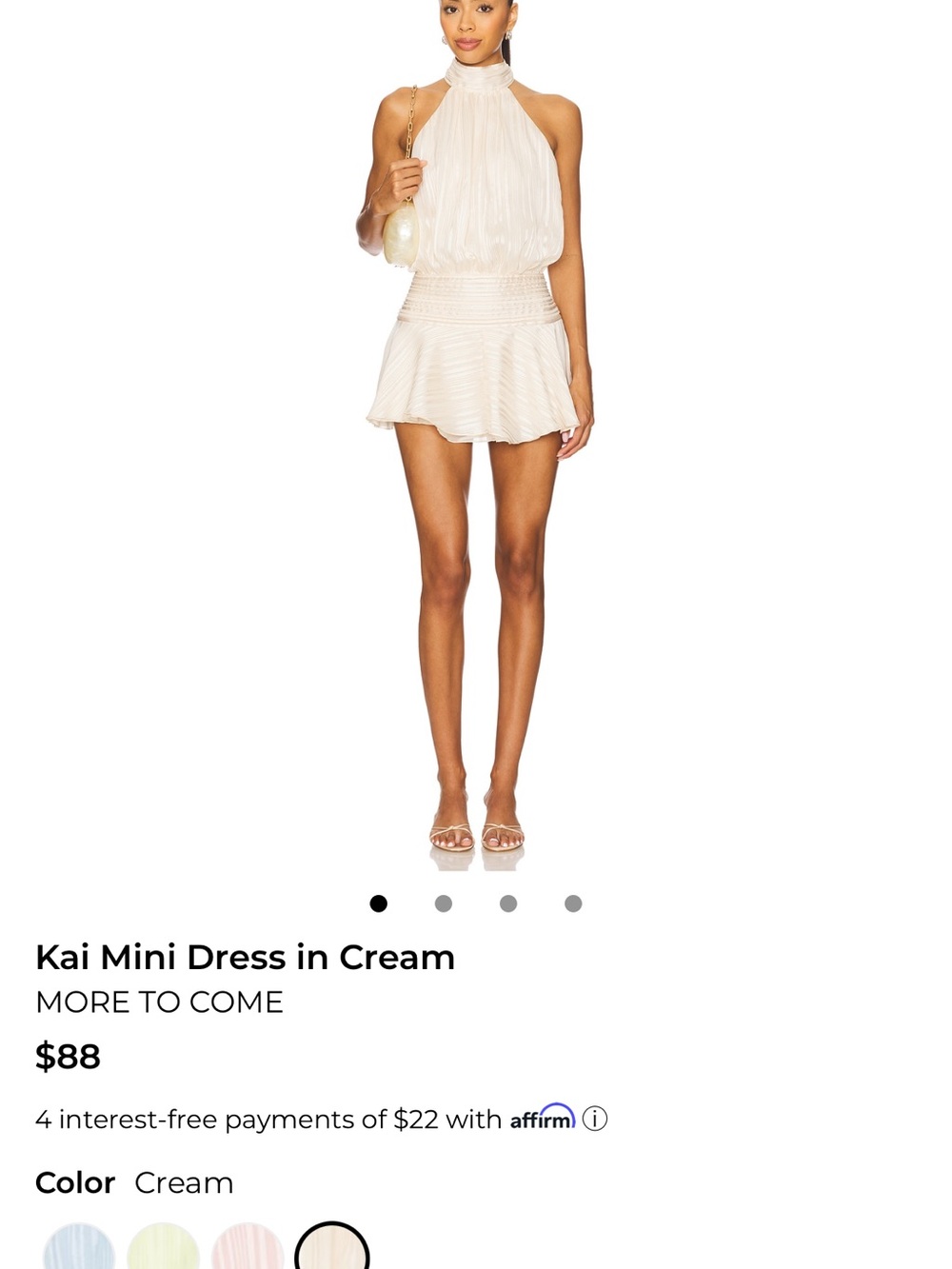 Cream Halter Ruffle Mini Dress - Picture 5 of 5